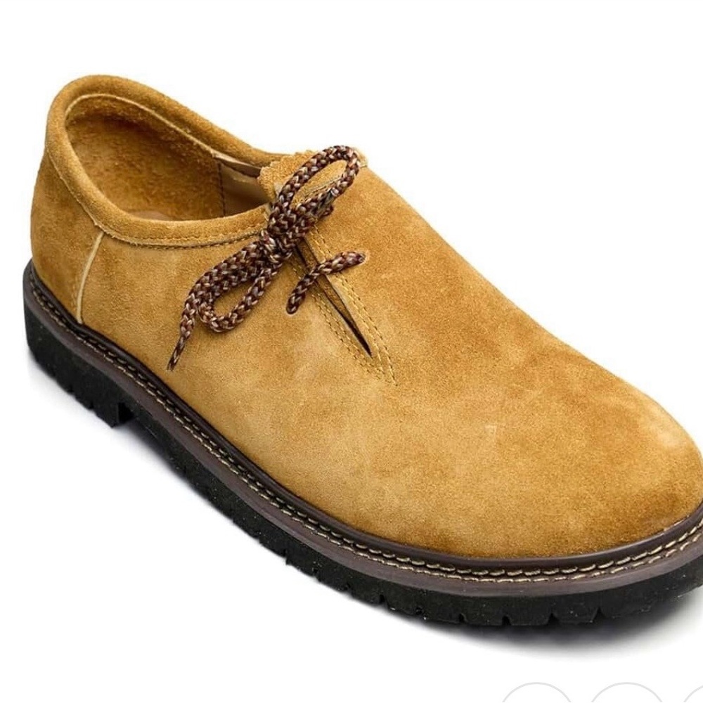 Mens lederhosen shoes new in box. Water damage on outside of box